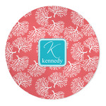 Coral & Teal 5' Round Indoor Area Rug (Personalized)