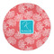 Coral & Teal 5' Round Indoor Area Rug (Personalized)