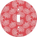 Coral & Teal Round Light Switch Cover