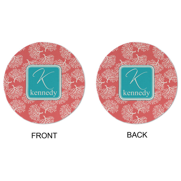 Coral & Teal Round Linen Placemats - APPROVAL (double sided)