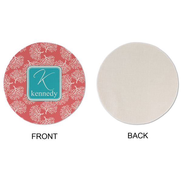 Coral & Teal Round Linen Placemats - APPROVAL (single sided)