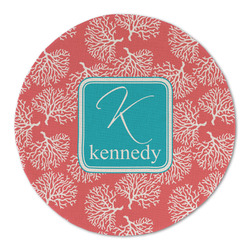 Coral & Teal Round Linen Placemat (Personalized)