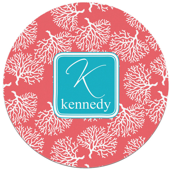 Coral & Teal Round Mousepad - APPROVAL