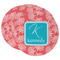 Coral & Teal Round Paper Coaster - Main