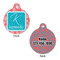 Coral & Teal Round Pet ID Tag - Large - Approval