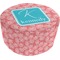Coral & Teal Round Pouf Ottoman (Personalized)