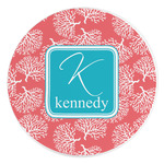 Coral & Teal Round Stone Trivet (Personalized)