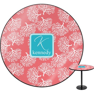 Coral & Teal Round Table - 24" (Personalized)