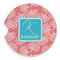 Coral & Teal Sandstone Car Coaster - Single (Personalized)
