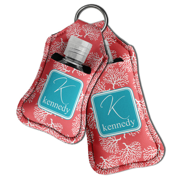 Coral & Teal Sanitizer Holder Keychain - Both in Case (PARENT)