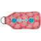 Coral & Teal Sanitizer Holder Keychain - Large (Back)