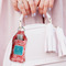 Coral & Teal Sanitizer Holder Keychain - Large (LIFESTYLE)