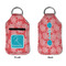 Coral & Teal Sanitizer Holder Keychain - Small APPROVAL (Flat)