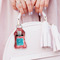 Coral & Teal Sanitizer Holder Keychain - Small (LIFESTYLE)