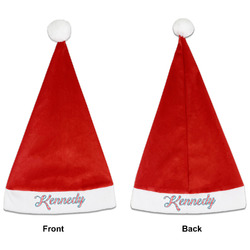 Coral & Teal Santa Hat - Front & Back (Personalized)