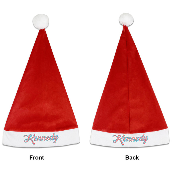 Custom Coral & Teal Santa Hat - Front & Back (Personalized)