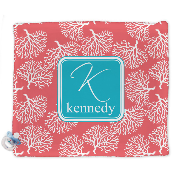 Custom Coral & Teal Security Blanket - Single Sided (Personalized)
