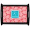 Coral & Teal Serving Tray Black Large - Main