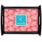 Coral & Teal Black Wooden Tray - Large (Personalized)