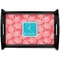 Coral & Teal Black Wooden Tray - Small (Personalized)