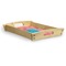 Coral & Teal Serving Tray Wood Small - Corner