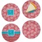 Coral & Teal Set of Appetizer / Dessert Plates