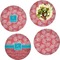Coral & Teal Set of Lunch / Dinner Plates