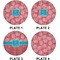 Coral & Teal Set of Lunch / Dinner Plates (Approval)