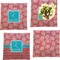 Coral & Teal Set of Square Dinner Plates