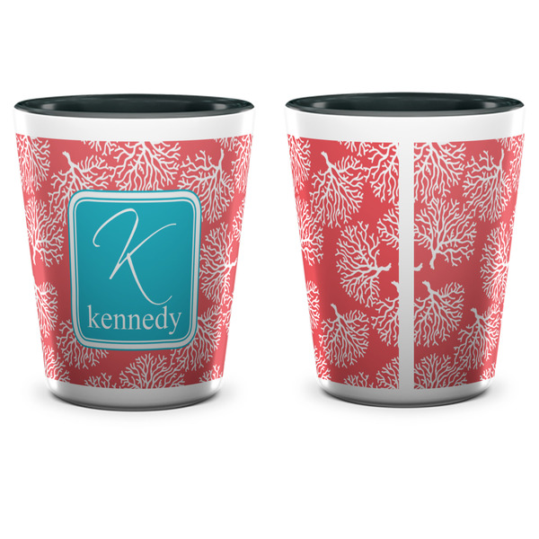 Coral & Teal Shot Glass - Two Tone - APPROVAL