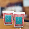 Coral & Teal Shot Glass - White - LIFESTYLE