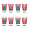 Coral & Teal Shot Glass - White - Set of 4 - APPROVAL