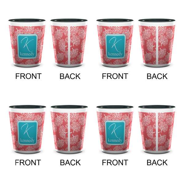 Coral & Teal Shot Glassess - Two Tone - Set of 4 - APPROVAL