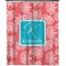 Coral & Teal Shower Curtain 70x90