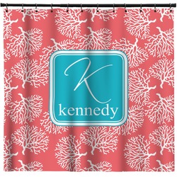 Coral & Teal Shower Curtain - Custom Size (Personalized)
