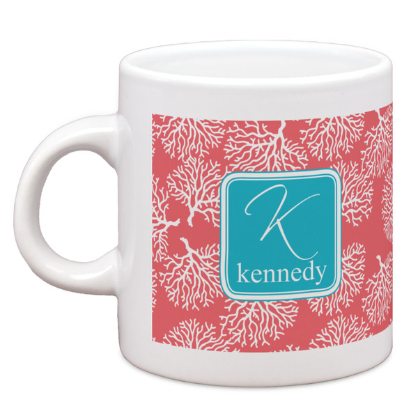Custom Coral & Teal Espresso Cup (Personalized)