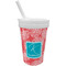 Coral & Teal Sippy Cup with Straw (Personalized)