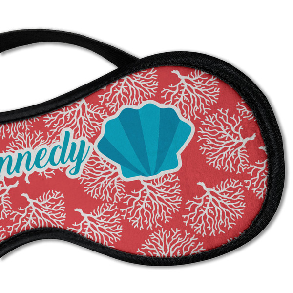 Coral & Teal Sleeping Eye Mask - DETAIL Large