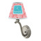 Coral & Teal Small Chandelier Lamp - LIFESTYLE (on wall lamp)