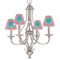 Coral & Teal Small Chandelier Shade - LIFESTYLE (on chandelier)