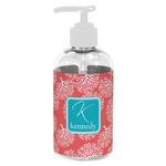 Coral & Teal Plastic Soap / Lotion Dispenser (8 oz - Small - White) (Personalized)