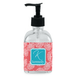 Coral & Teal Glass Soap & Lotion Bottle - Single Bottle (Personalized)