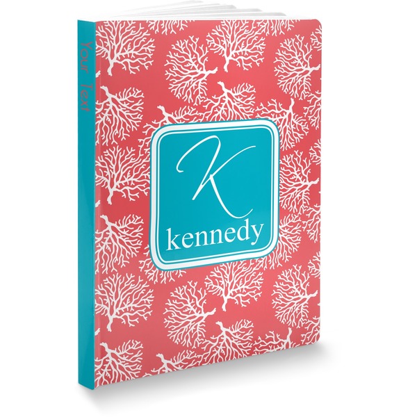 Custom Coral & Teal Softbound Notebook - 5.75" x 8" (Personalized)