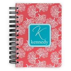 Coral & Teal Spiral Notebook - 5x7 w/ Name and Initial