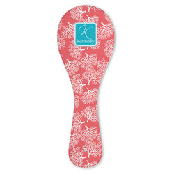 Coral & Teal Ceramic Spoon Rest (Personalized)