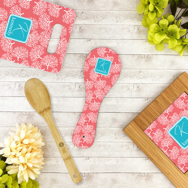 Coral & Teal Spoon Rest Trivet - LIFESTYLE