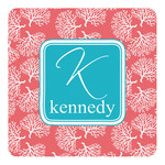 Coral & Teal Square Decal - XLarge (Personalized)