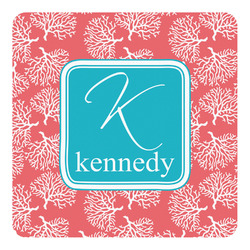 Coral & Teal Square Decal - Medium (Personalized)