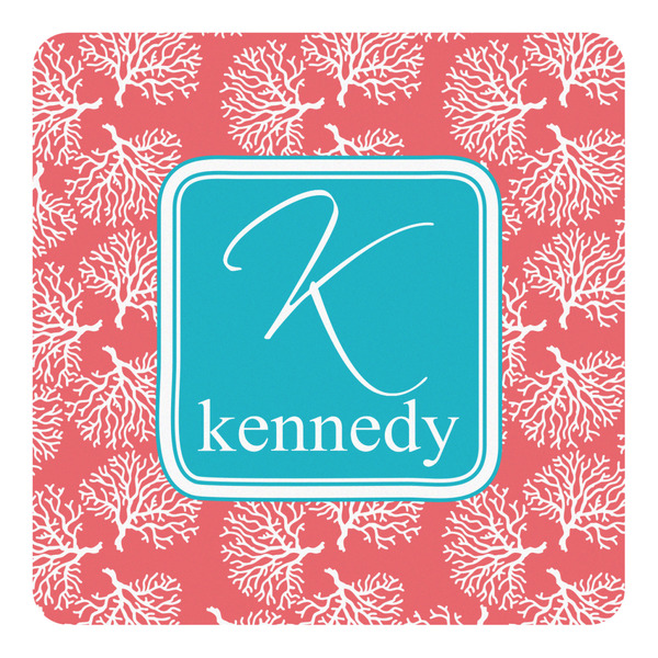 Custom Coral & Teal Square Decal - Medium (Personalized)