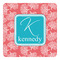 Coral & Teal Square Decal - Medium (Personalized)